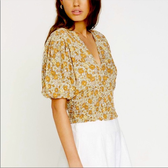 Revolve Oma Top in Peach Zoella Floral • Faithfull The Brand - Picture 1 of 7